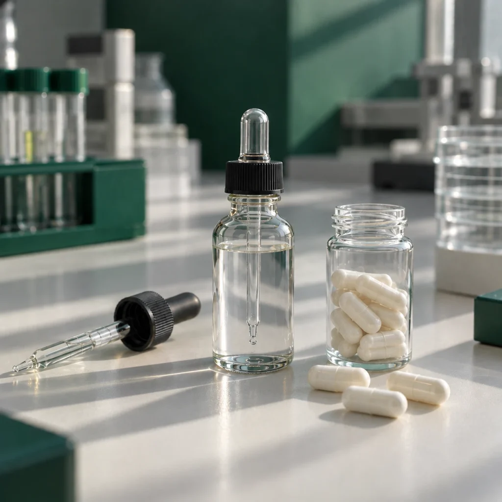 Botanical Lab Dropper and Capsules