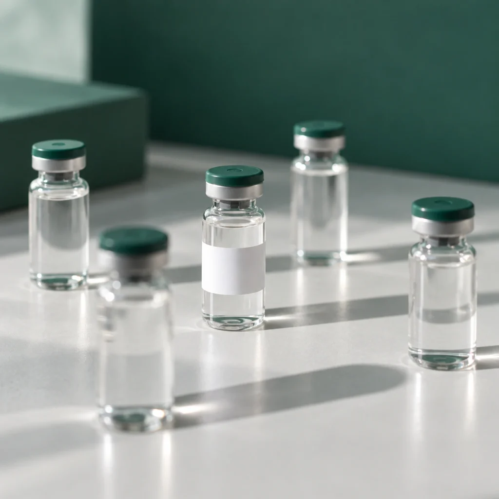 Minimal Green-Capped Medical Vials